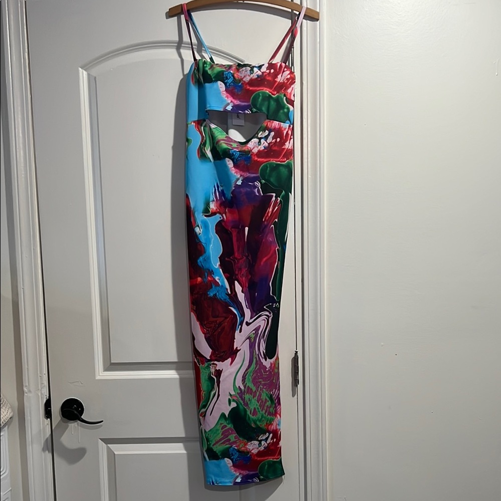 Nasty Gal Colorful Abstract Strappy Dress